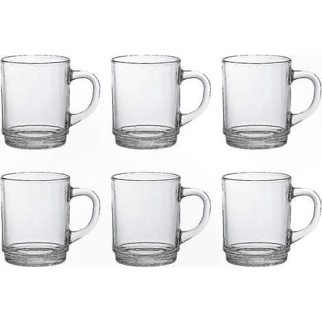 Set aus 6 klaren Glastrinkgläsern, 26 cl, im Versailles-Stil, hitzebeständig, hochwertiges Geschirr (1/4)