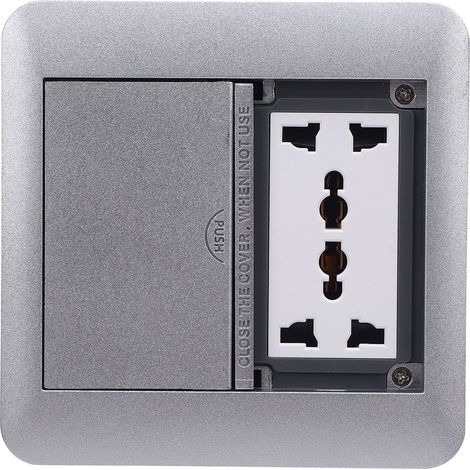 Prise de sol encastrable 4000W couleur argent double porte prise électrique multifonctionnelle encastrable pour salon cuisine (1/5)