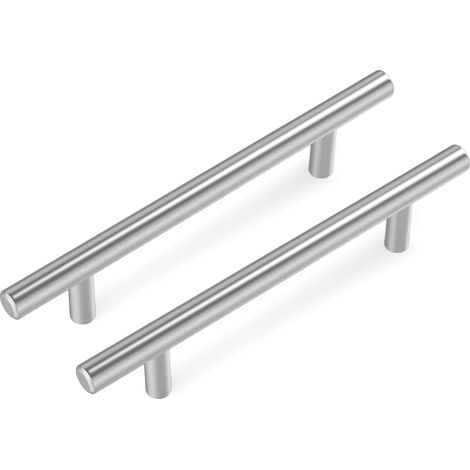 Lot de 2 Poignee de Meuble Cuisine Inoxydable,Entraxe 96mm Poignée Meuble Argent Poignée Tiroir, Poignée Porte Coulissante Poignet de Porte Cuisine (1/5)