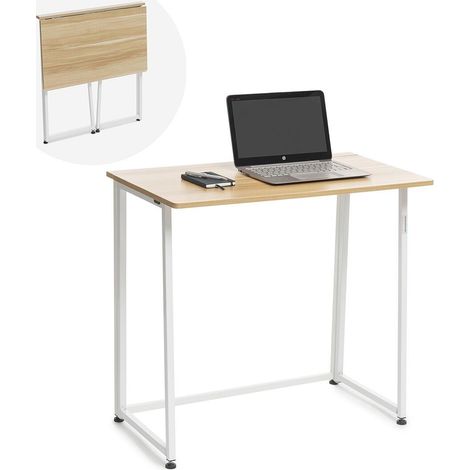 Bureau pliant assis debout 100 x 50 x 75 cm – Métal et MDF – Capacité 50 kg – Montage sans outils – Design moderne pour petits espaces – Innovagoods (1/7)