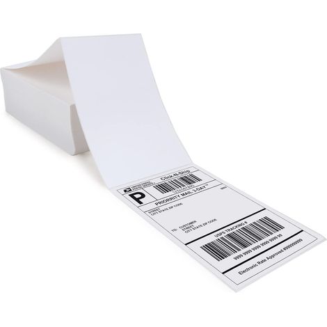 500 Pack Direct Thermal Labels with Perforated Line for Thermal Printers - Compatible (4" x 6") (1/5)