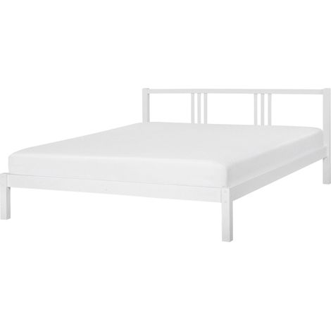 Bed Pine Wood VANNES 180 x 200 cm (EU Super King) White
