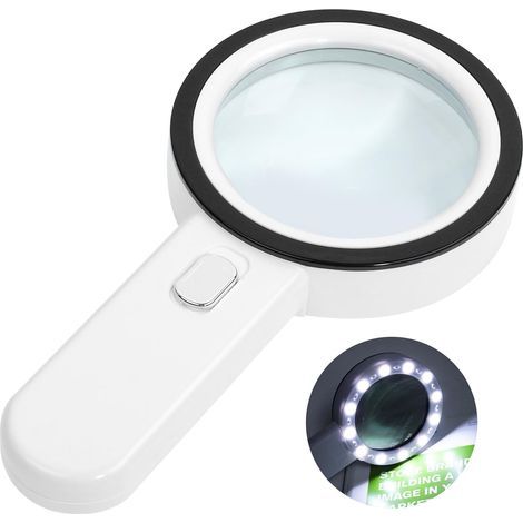 Lente d'ingrandimento illuminata, lente d'ingrandimento portatile, lente d'ingrandimento con luce, lente d'ingrandimento 30X (1/4)