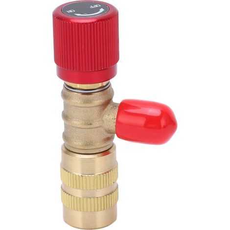 Sicherheits-Kältemittel-Füllventil für Flüssigkeiten, für R22, R410, R134A, R404, 1/4"-Außengewinde, 5/16"-Innengewinde (1/5)