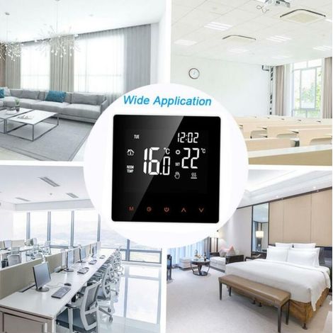 Régulateur de température intelligent Chauffe-eau/gaz Programmable hebdomadaire Régulateur de température numérique LCD Chauffe-eau Régulateur de température antigel Pas de Wi-Fi (1/3)