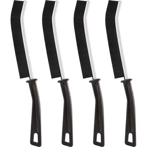 Lot de 4 brosses de nettoyage – Noires – Poils durs – Multifonctionnelles – Salle de bain, cuisine, carrelage (1/5)