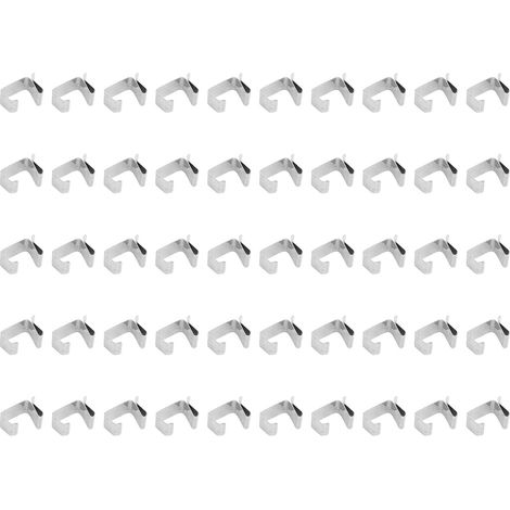 Crochets de Gouttière en Acier Inoxydable pour Guirlandes Lumineuses Extérieures – Supports Muraux Terrasse Lot de 50 (43 x 33,5 cm) (1/5)
