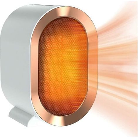 Bathroom fan heater, mini portable ceramic heater, quiet electric heater, mobile, 1200W white (1/5)