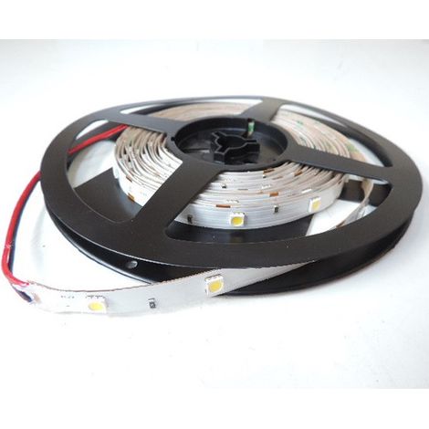 Ruban bandeau LED 7.2W/m 4000K 480lm/m longueur 5m souple SMD5050 alim 12V DC (non incl) 30leds/m interieur IP20 (1/2)