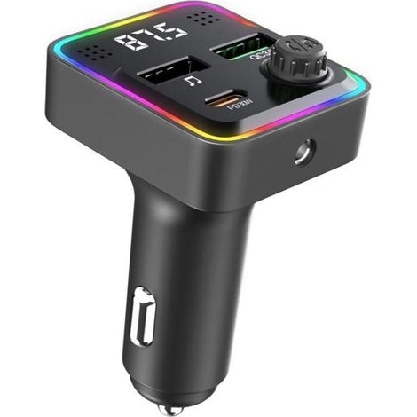 Chargeur Allume-Cigare 3-en-1 PD 30W C71 - Adaptateur FM Bluetooth pour Voiture - Charge Rapide et Transmission Audio sans Fil (1/5)
