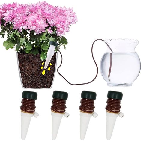 4 pièces Dispositifs Arrosage Automatiques pour Plantes Système Irrigation pour Pots De pour Balcon Et Jardin Parfait pour (1/5)