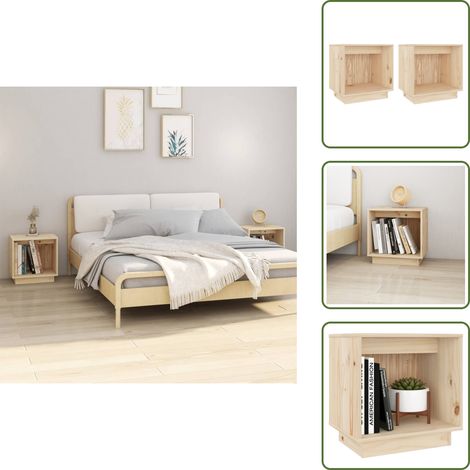 Tables de chevet 2 pcs 40x30x40 cm Bois de pin solide - Table De Chevet - Meuble De Chambre - Table D'appoint - Bois De Pin - Design Moderne (1/5)