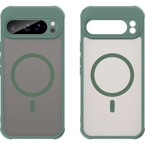 (Vert, Google Pixel 10 Pro XL) Coque de téléphone résistante aux chocs, mate et durable, avec support de recharge sans fil magnétique. (1/5)