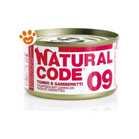 Natural Code Gatto Adulto, in Lattina 85gr 09 Tonno e Gamberetti