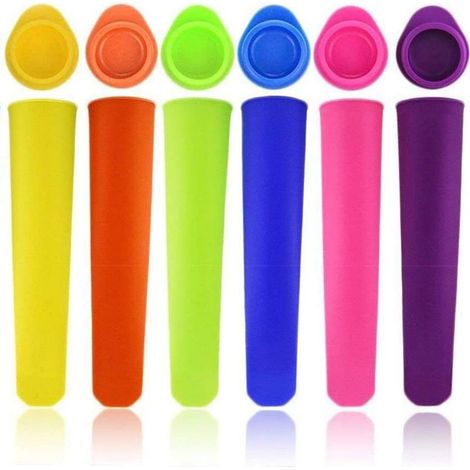 Moules à glace avec couvercles - 6 pièces, Silicone alimentaire sans BPA popsicle - Multicolore (1/5)