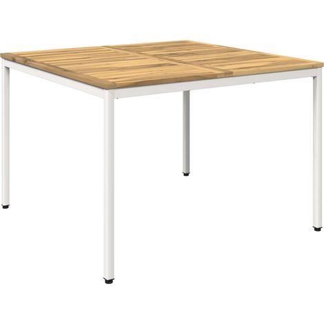 Gartentisch Weiß 110 x 108,5 x 75 cm Massivholz Akazie vidaXL