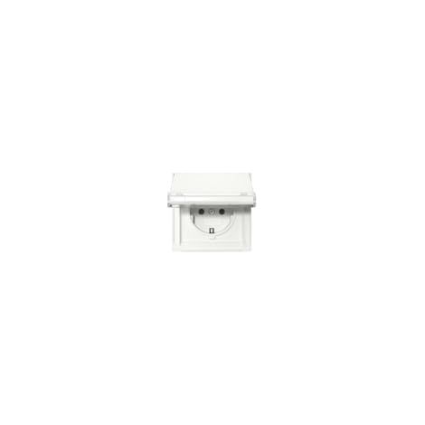 GIRA 441066 SCHUKO-STECKDOSE 16 A 250 V MIT KLAPPDECKEL UND BESCHRIFTUNGSFELD TX44, REINWEISS