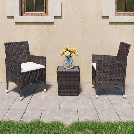 Garden Bistro Set Brown, Cream White vidaXL (1/5)