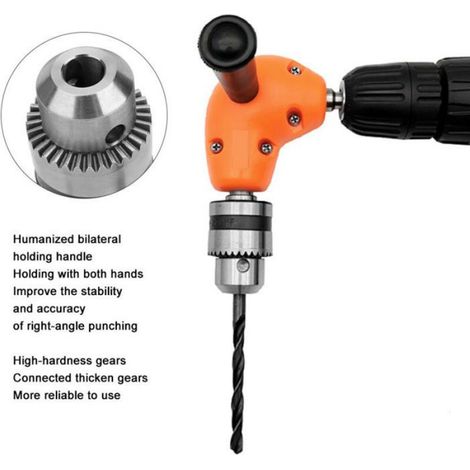 Adaptateur De Perceuse A Angle Droit - Pour Bois Plastique Pvc - Diametre Arbre 9 35 Mm - Max 500 Tr Min - 1 Unite (1/5)