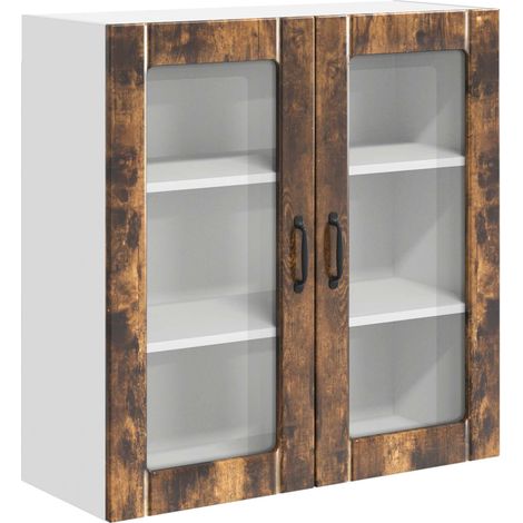 Maison Exclusive - Mobile in vetro da parete LUCCA Rovere Fumo 80 x 31 x 80 cm