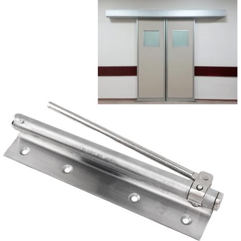 Cierrapuertas hidráulico automático de acero inoxidable, regulable en 90°, para puertas cortafuegos y puertas residenciales. (1/5)