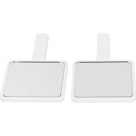 Miroir de maquillage portable 2 pièces, miroir de poche carré blanc, outil de beauté compact pour sac à main, miroir de toilette pratique pour femme (1/5)