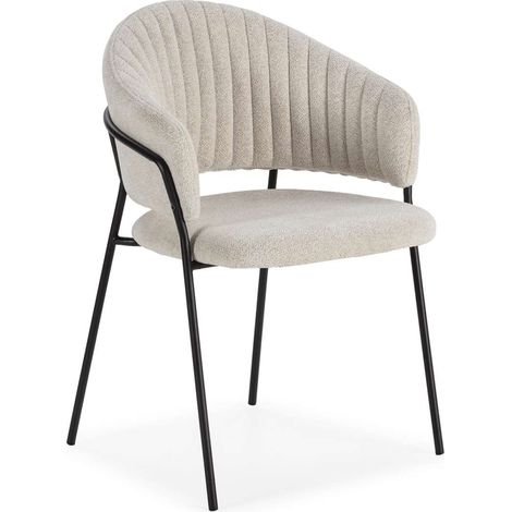 Pack de 2 sillones modelo Lidia tapizado textil blanco, 81.5cm(alto) 54cm(ancho) 57cm(largo) (1/5)
