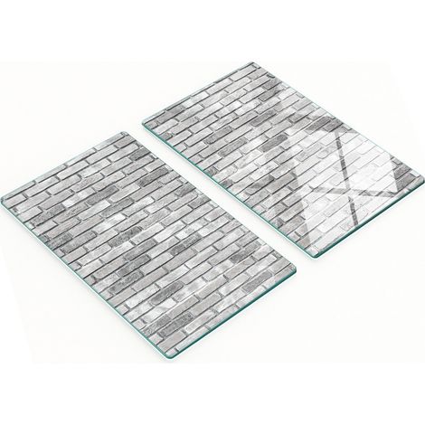 Tablas de servir de cristal para cocina con gr谩ficos de pared de ladrillo 2x30x52 cm