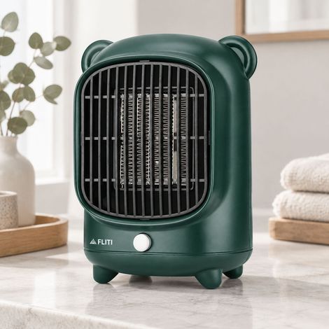 FLITI 500W Ceramic Fan Heater, Silent, Energy Efficient, Overheat Protection for Bathroom and Office (1/5)