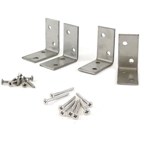 TIMCO Decking Handrail Bracket Kit Stainless Steel - 4 brackets + 16 screws