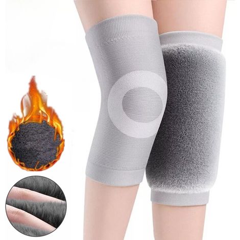 1 paire de genouillères thermiques d'hiver confortables, doublure épaisse en peluche et douces, coupe-vent, retenant la chaleur pour un confort supérieur, Id (1/5)