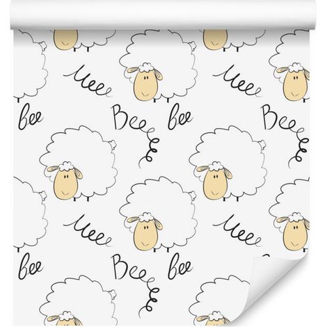 Papel pintado de ovejitas adorables para salón y dormitorio, 50x1000 cm. (1/5)