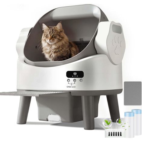 Litiere pour Chat Autonettoyante, Litière Electrique Automatique avec Capteurs De Sécurité Quadruples, Utilisation Facile (1/5)