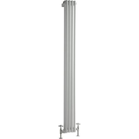 Hudson Reed – Radiateur rétro vertical blanc 180 x 20cm – 620 Watts – Acier époxy haut de gamme – Entraxe 29,3cm – Projection 11cm (1/5)
