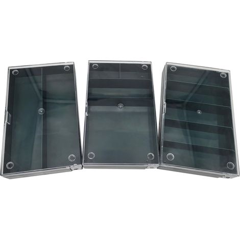 Lot de 3 boîtes de rangement - 164 x 31 x 101 mm - 2, 4 et 5 compartiments - Compartiments fixes - Antidérapants - Empilables pour trier et ranger (1/5)