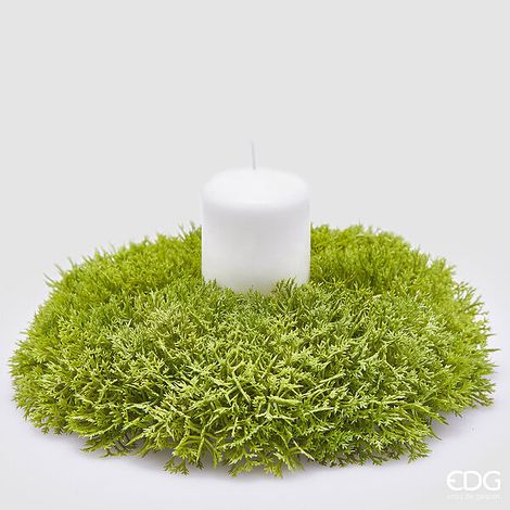 EDG Enzo De Gasperi Muschio Corona Natale H 6 Cm D 23 Cm Verde