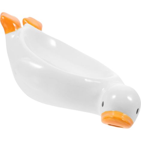 Ceramic Soap Dish with Drain Easy to Clean White Natural and