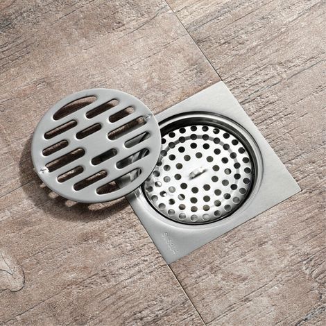 Bodenablauf – Badezimmer-Bodenablauf – Verdickter Balkon-Bodenablauf – Verstopfungsfrei, insektenabweisend und geruchsdicht, 100 × 100 mm (1/3)