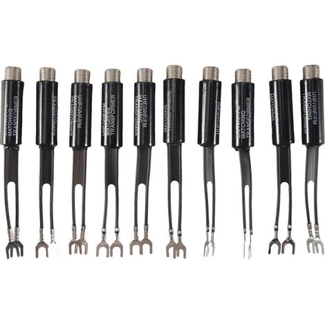 Lot de 10 adaptateurs d'antenne TV UHF VHF FM 75-300 ohms avec transformateur d'adaptation et câble coaxial (1/5)