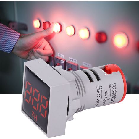 Quadratische digitale LED-Anzeigeleuchte, Wechselstrom 100380V, 2075Hz, Frequenzmessung (rot) (1/5)