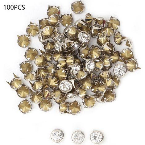 100 pièces de rivets à incrustation de cristal en tissu, pour la décoration artisanale du cuir (1/5)