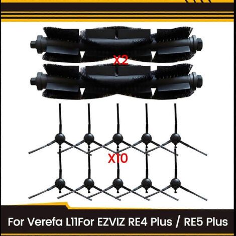 Kit d'accessoires de 12 pièces pour aspirateur Verefa L11 compatible avec EZVIZ RE4 Plus/RE5 Plus : brosse principale, côté