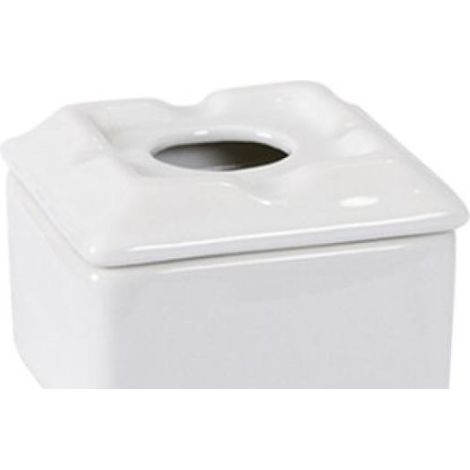 7x7x5 cms cenicero cuadrado agua porcelana blanca alar b6k8 ,