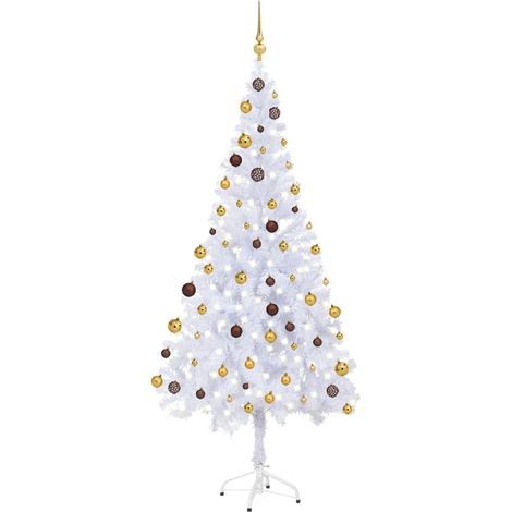 Albero Natale Artificiale con Set LED e Palline 180 cm 620 Rami (1/5)
