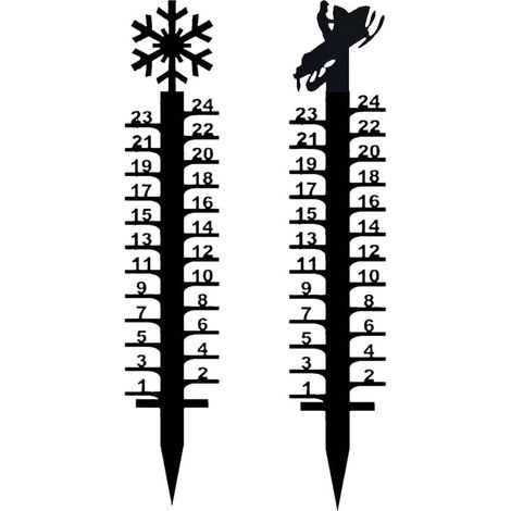 Jauge à Neige - Jauge de Mesure pour Neige 60 cm - Pour Jardin Extérieur Hiver - Avec Sommet en Forme de Flocon - 1 Pièce (1/4)
