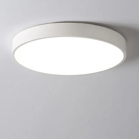 Plafoniera a LED minimalista colorata, lampada da incasso a soffitto moderna e creativa in stile nordico, 3 temperature di colore, camera da letto (bianca, 30 cm). (1/5)