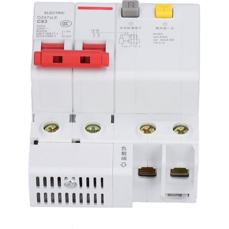 Disjoncteur miniature C63, 2 pôles, montage sur rail DIN, basse tension, 63 A, 230 V CA