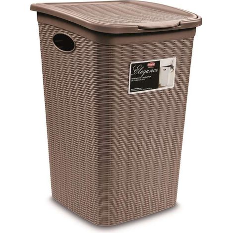 Cesta Portabiancheria tipo Rattan elegance Tortora stefanplast 50 litri (1/5)