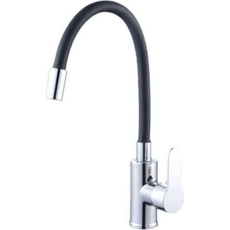 Mitigeur d'évier avec bec flexible, mitigeur de cuisine flexible rotatif à 360° avec filtre économiseur d'eau (1/4)