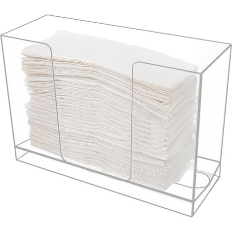 Distributeur d'essuie-tout mural avec couvercle transparent, porte-serviettes multifonctionnel pour plan de travail, cuisine, salle de bain, WC, usage domestique et professionnel, compatible pliage en (1/5)